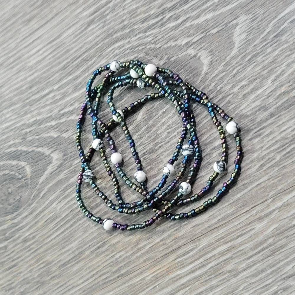 Blank rainbow bead stack bracelet